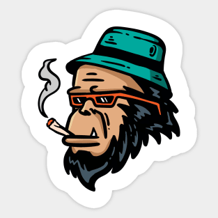 Chimpanzee smoking Sticker